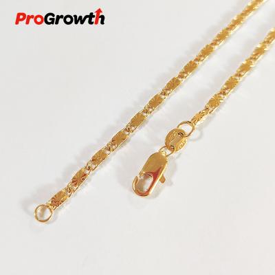 China FASHIONABLE Titanium Necklace Disc Chain Pole Flattened Gold Plated Brass Jewelry Trendy Ornaments NB00007TG for sale