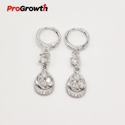 China TRENDY Water Drop Charm Earrings With Zircon White Gold Plated Jewelry EB20049WP for sale