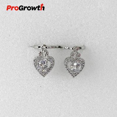 China TRENDY Hot Sale Hollow Out Heart Shaped Charm Earrings With Zircon White Gold Plated Jewelry EB20048WP for sale