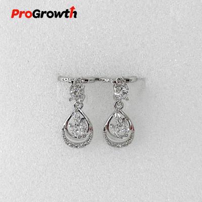 China FASHIONABLE hot selling water drop charm earrings with zircon white gold plated jewelry EB20049WP for sale