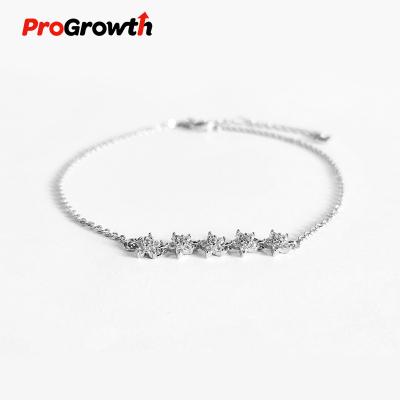 China Wholesale FASHIONABLE Zircon Anklet Star Flower Foot Chain Platinum Plated Lobster Clasp Jewelry Ornament AB500004WP for sale