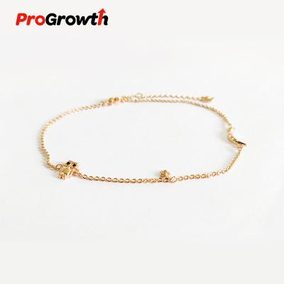 China FASHIONABLE Zircon Anklet Owl Moon Star Foot Chain Jewelry Champagne Plated Jewelry Ornament AB500005WC Wholesale for sale