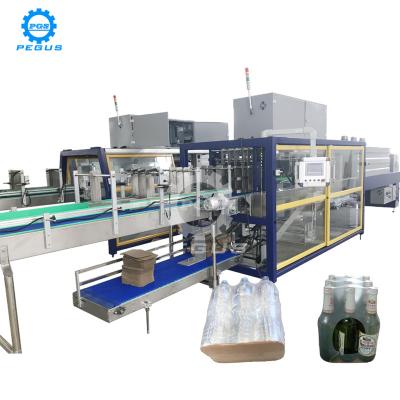 China Automatic Food Aluminum Can Wrapping Machine With PE Film Thermo Shrink Package Machinery for sale