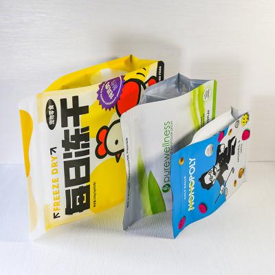 China Environmental friendly snack eight side sealed bag AL composite plastic personal printed food packaging flat bottom bag for sale