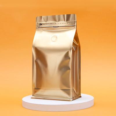 China 100g 250g 500g Flat Bottom Coffee Bags With Valve And Zipper For Coffee Bean/Tea Packaging for sale