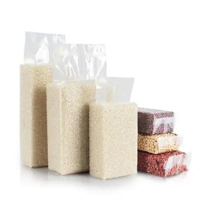 China Rice Brick Square Vacuum Nylon Plastic Packaging Clear Rice Bag for sale