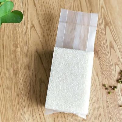 China Rice Brick Square Vacuum Nylon Plastic Packaging Clear Rice Bag for sale