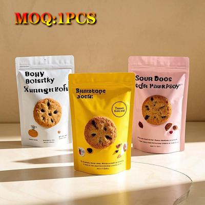 China Custom Printed Coffee Stand-Up Bags Chocolate Cookie Snack Mylar Bags Recyclable Packaging Bags With Windows And Zippers for sale