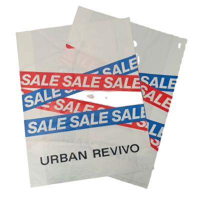 China Recyclable Transparent Plastic Opp Potato Packing Cheap Shopping Bag No.259 Die Cut Bags With Printing Clothing for sale