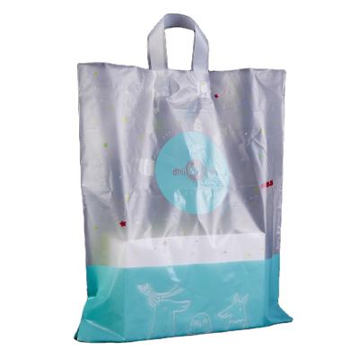 China Soft-loop Plastic Handle / Die Cut /Soft Loop Handle Plastic Bag for sale