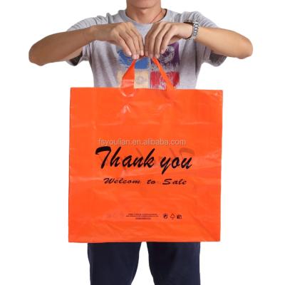 China Recyclable Carrier Bag With Printing Soft Handle Logo Heat Seal Plastic Customized Logo Customer Design Buckle PE Work Home Packing Products for sale