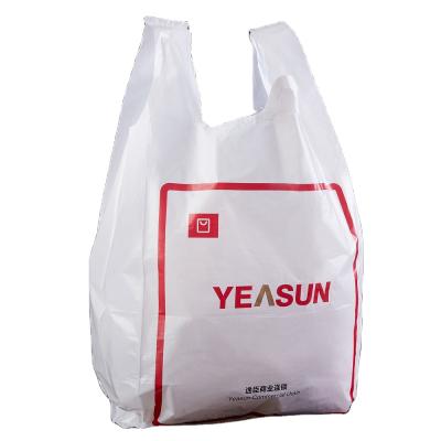 China Plastic Printed Grocery Use T-shirt Bag Industrial Grocery Vest Bag Handle T-shirt Plastic Bags for sale