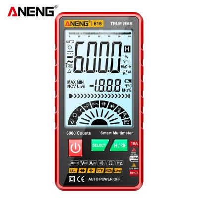 China ANENG 616 616 Big Screen Backlight Multimeter Digital Multimeter 6000 Counts Mini Portable Multimeter AC/DC Smart Test Tools for sale