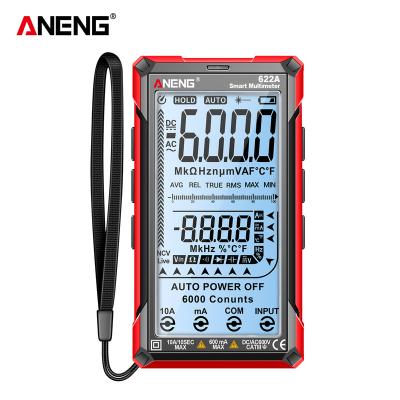 China Large Counts Infrared Laser ANENG 622A Laser 6000 Multimeter LCD Screen Tester Multitester with Laser Lamp Capacitance Ohm Multimeters for sale