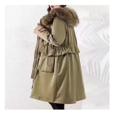 China New Design Plus Size Cashmere Winter Coat Fashion Women's Oversized Hooded Wool Coat Breathable Loose Warm Belt Long Coat Fox Vintage for sale