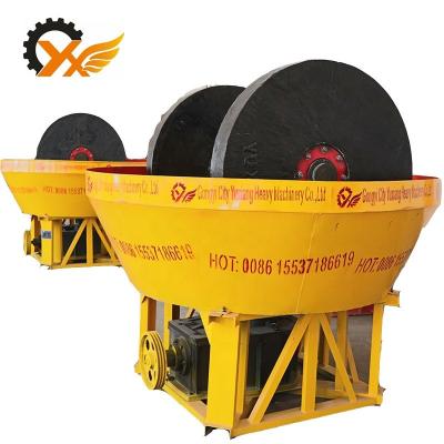 China Gold Mining Recovery Equipment Round Three Wheels Gold Wet Pan Mill for sale