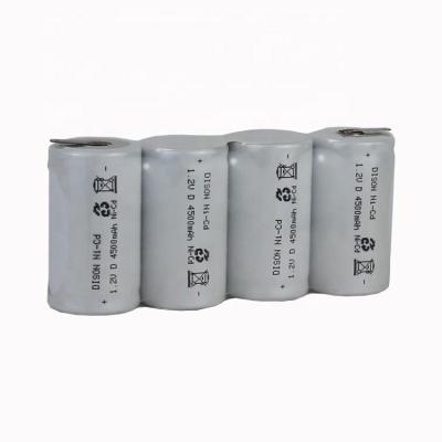 China Alta capacidad 4.8V 4500mAh D Recargable NiCd Batería de alta temperatura para iluminación de emergencia en venta