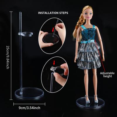 China Doll Show 30cm Transparent Fashion Customizable Acrylic Toy Doll Display Stand Around Waist Stand Bracket for sale