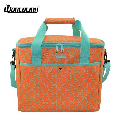 China Large Capacity Zipper Zipper Cooler Bag Tote Bag For Cold And Food Delivery Insulated Hot Shopping Grocery Bag for sale