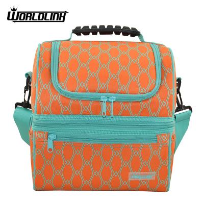 China Double Compartment Insulated Lunch Bag Insulated Reusable Printed Cooler Bag For Women for sale