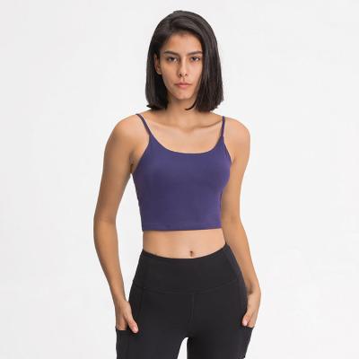 China Breathable Cheap Custom Price Women Summer Sports Bra Backless Yoga Vest For Sale for sale