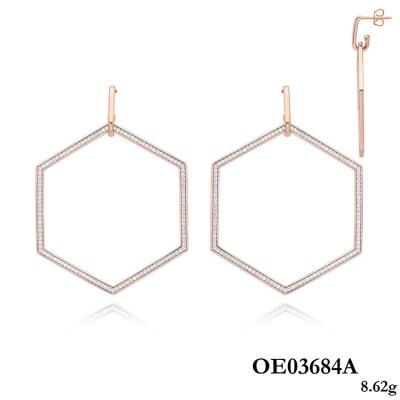 China TRENDY Hot selling handmade polygonal simple ear jewelry girls fashion trend zircon earrings for sale