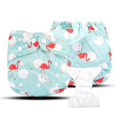 China Printed 4 Layers Bamboo Charcoal Inserts Cloth Baby Diaper For Baby Washable Reusable Diaper for sale