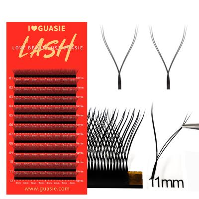 China Long Double Layers Natural 4D Y Shape Individual 2d Volume Lash Extension Private Label Eyelash Extensions For MakeuI for sale