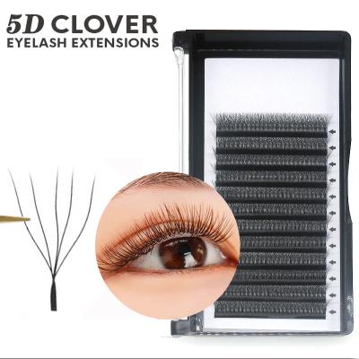 China Wholesale Best Quality 5D 8-15mm five-leaf 5D clover 5D eyelash extension handmade eyelash W-Sahpe Lash for sale