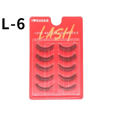 China Delicate five pairs of ultra-thin transparent rods edged false eyelashes single-line crystal rod lower lashes natural curling for sale