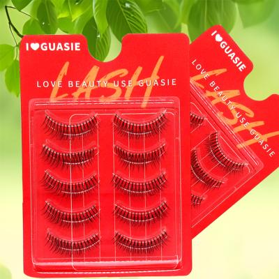 China NEW Comfortable Transparent Natural Soft Terrier False Eyelash Stem Simulation Eye Tail With Long Air Lashes 5 Pairs Lashes for sale