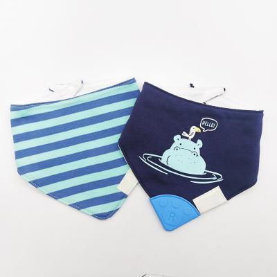 China Amazon Suppliers Washable Verified Custom Hot Sale Cotton Fashion Baby Bibs Bandana Cotton Bibs With Teether for sale