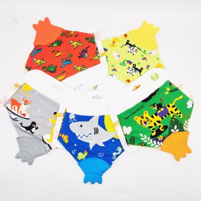 China Customized Washable BPA Free Baby Bandana Drool Bib Baby Teether Clean Silicone Easily for sale