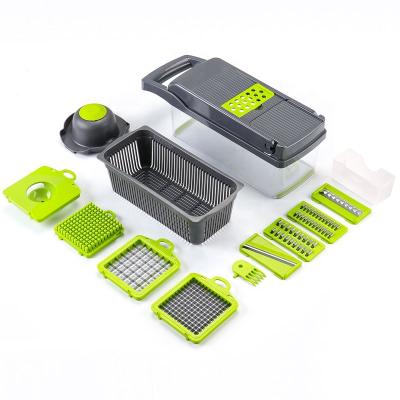 China Viable 12 in 1 Manual Vegetable Slicer Vegetable Cutter Food Dicer Shredder with Sieve and Egg Separator for sale