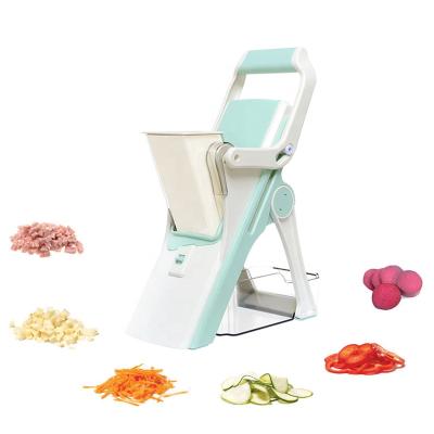 China Viable 5 in 1 Manual Food Chopper Safe Slice Vegetable and Fruit Cutter Mandoline Slicer for sale