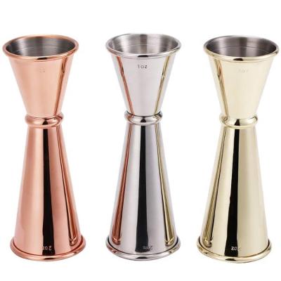 China Disposable Bar Tools Custom Double Side Japanese Style Stainless Steel Copper Cocktail Jigger For Wine for sale