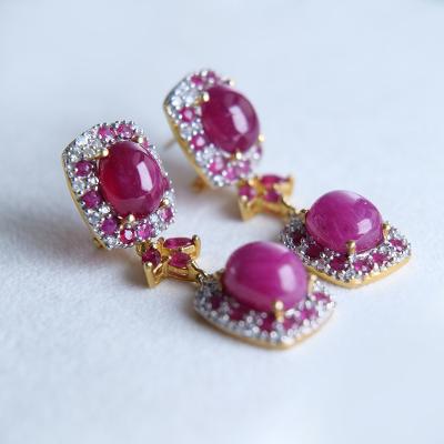 China 18k Style Natural Elegant Purple Rose Gold Thin Trendy Natural Elegant Amethyst Queen Woman Jewelry Contemporary Art Geometric Earring for sale