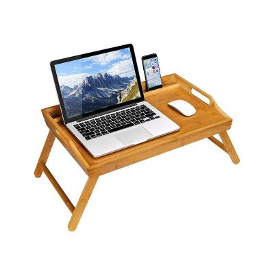 China Serving Tray ZM1005 Custom Serving Tray Media Bed Bamboo Breakfast Food Tray Fits Up To 17.3 Inch Laptops And Most Tablets With Folding Legs for sale