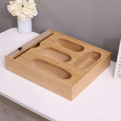 China Sustainable Natural Bamboo Organizer Kitchen Food Bag Ziplock Storage Box Can Be Customized for sale