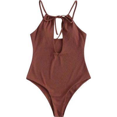 China Antibacterial One Piece Cavity Front Swimwear Bikini Swimsuit With Hoops for sale