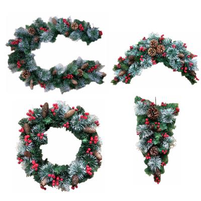 China Beautiful Winter Holiday Colorful Handmade Door Hanging Christmas Outdoor Home Garland Navidad Decor Wholesale Christmas Decor for sale