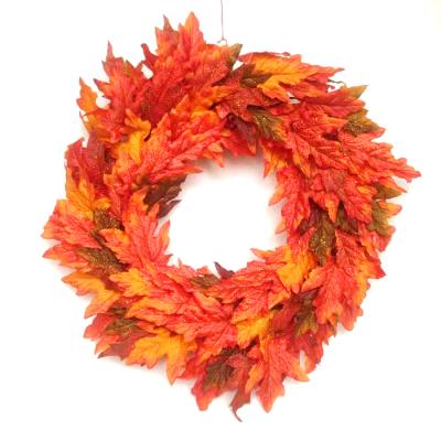 China Eco-friendly Artificial CHRISTMAS Maple Leaf Plants Artificial Flower Garlands Decor for sale