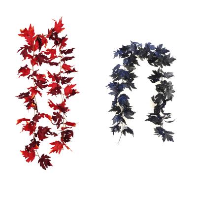 China Eco-Friendly Disposable Pumpkin Vine Black Leaf Easter Decor Garland Wreaths Decoration Mixed Fruit Halloween Wall Hanging Decoration Fall Garland for sale