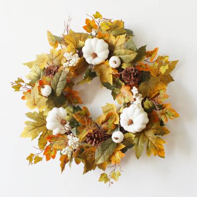 China Indor Decoration Office Gifts Artificial Flowers For Home Seasonal Crafts Leaves Autumn Easter Artificial Decorations Out Of Door Wreath for sale