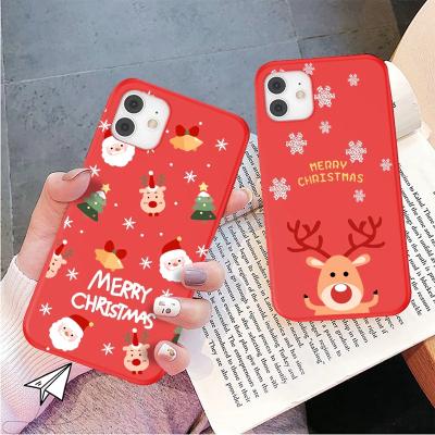 China Cute Christmas Phone Case Merry Christmas 2021 Phone Case Shockproof Soft Tpu New Design For Iphone 13 12 11 Pro Max for sale