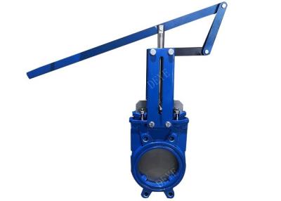 China PN10 PN16 Cast Iron Knife Gate Valve With Arm Operated for sale