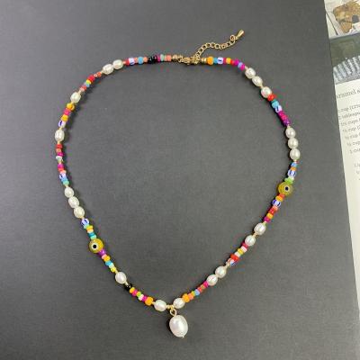 China FASHIONABLE Colorful Rainbow Peichi Pearl Cool Pearl Necklace Collar Fashion Jewelry Findings for sale