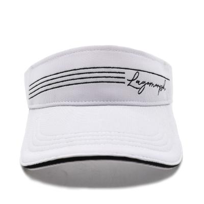 China OEM Protección UV bordado sombrero visor blanco en venta