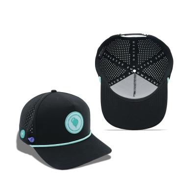 Cina Custom 6 pannello di gomma Patch Logo impermeabile Laser taglio buco sportivo perforato cappello da golf in vendita