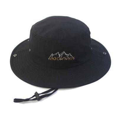 China Image Style Dry-Fit Fisher Men Bucket Hat Wide Brim And Embroidered Logo With Nylon for sale